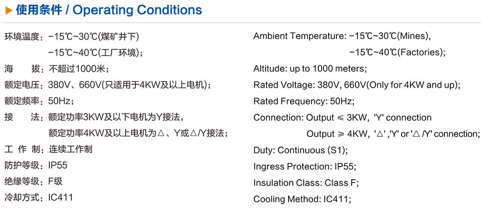 方力YBF2風機用防爆電機使用條件